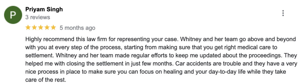Phoenix Ride-Share Accident Client Review
