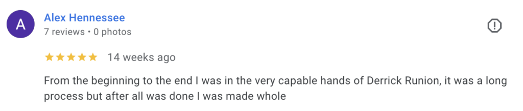 Motorcycle Accident Client Review